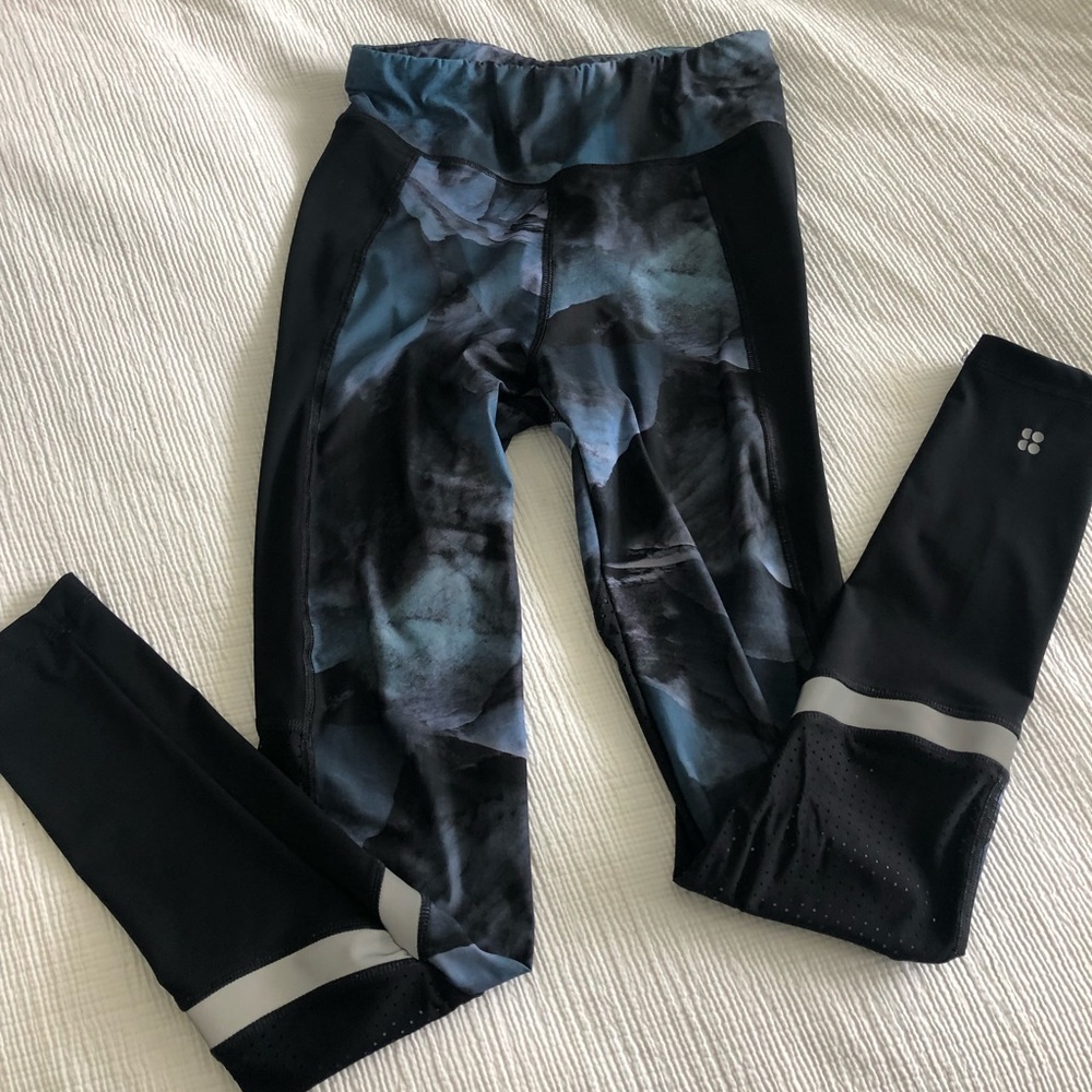 Sweaty Betty blue black full length leggings XS